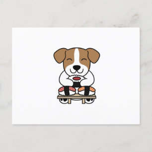 Jack Russell Terrier Sushi Lover Postcard