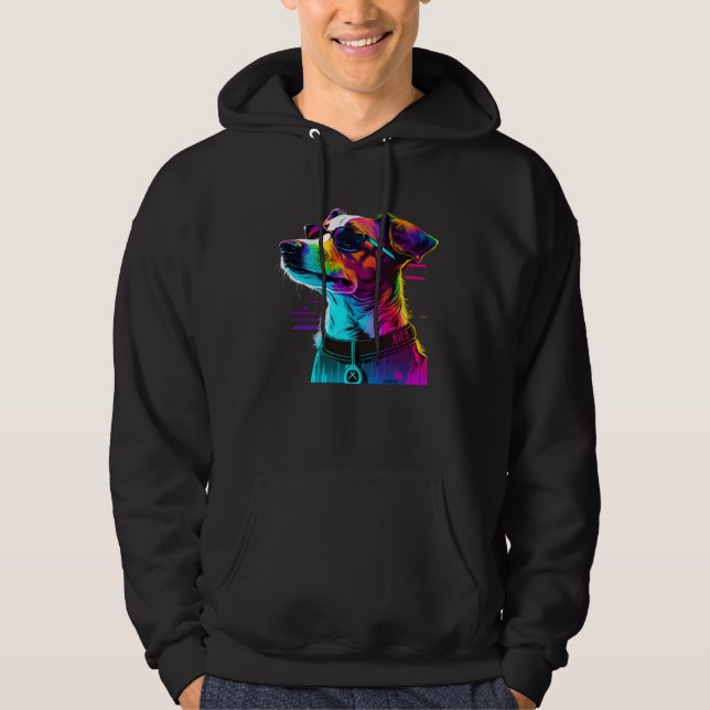 Jack Russell Terrier Synthwave  1 Hoodie (Front)