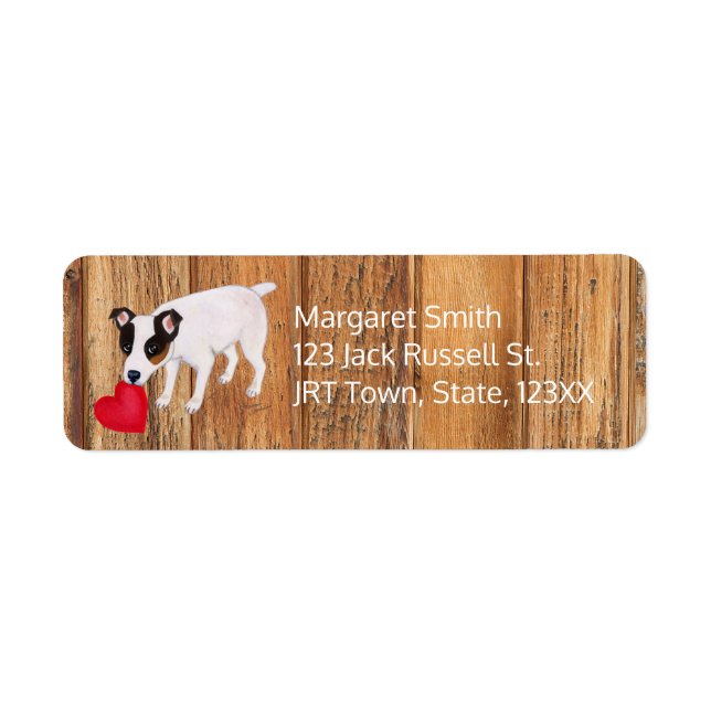 Jack Russell Terrier Valentine Address Wood (Front)