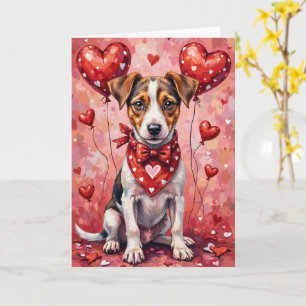 Jack Russell Terrier Valentine Dog Sitting Card