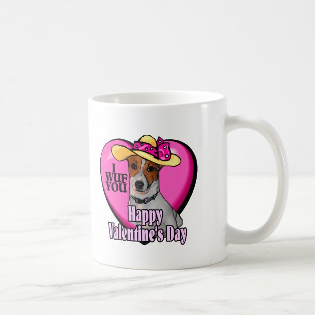 Jack Russell Terrier Valentines Coffee Mug (Right)