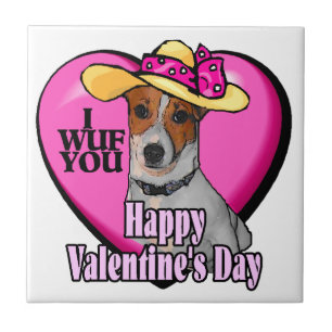 Jack Russell Terrier Valentine's Day Tile