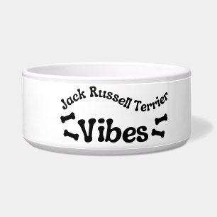 Jack Russell Terrier Vibes Ceramic Dog Bowl 