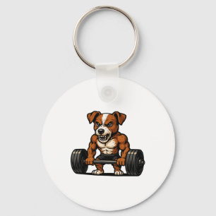 Jack Russell Terrier Weightlifting Bodybuilder Wor Key Ring