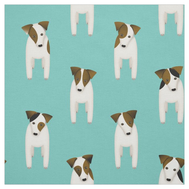 Jack Russell Terriers cute dogs pattern Fabric (Swatch)