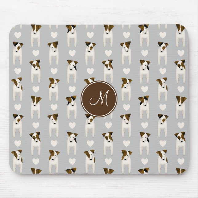 Jack Russell Terriers pattern lt grey or ANY colou Mouse Mat (Front)