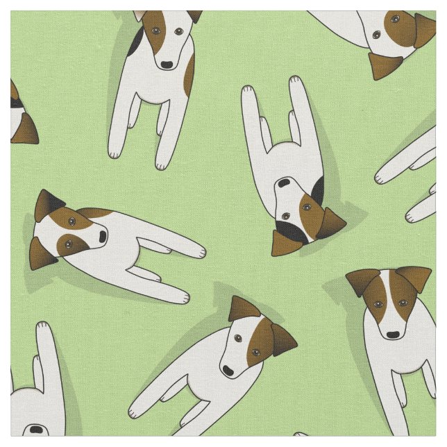 Jack Russell Terriers pattern mint or ANY colour Fabric (Close Up)