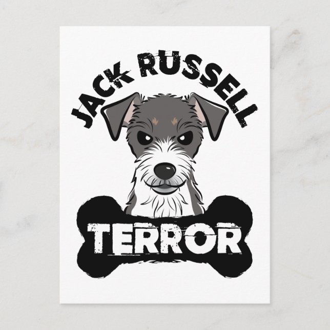 Jack Russell Terror Funny Parsons Terrier Dog Postcard (Front)