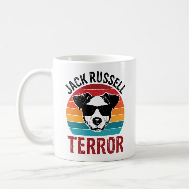 Jack Russell Terror Terrier Funny Dog Sunglasses Coffee Mug (Left)