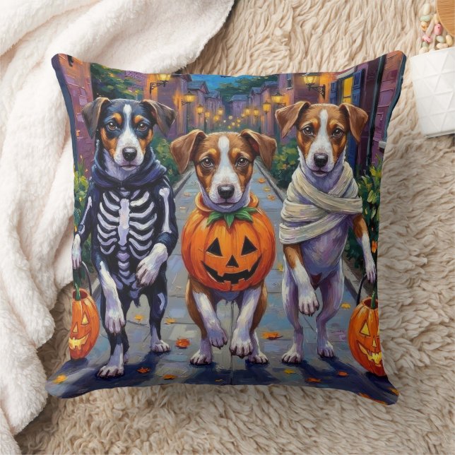 Jack Russell Trick-or-Treating Halloween Costumes Cushion (Blanket)