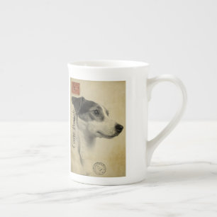 Jack Russell Vintage Postcard Bone China Mug