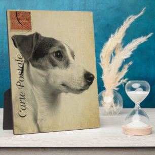 Jack Russell Vintage Postcard Plaque