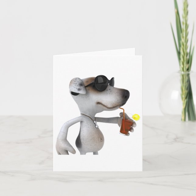 Jack Russell Wearing Sunglasses Note Cards (Front)