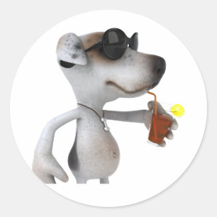 Jack Russell Wearing Sunglasses Stickers