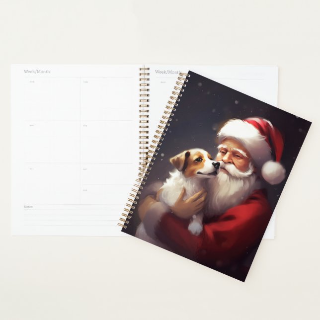 Jack Russell With Santa Claus Festive Christmas Planner (Display)