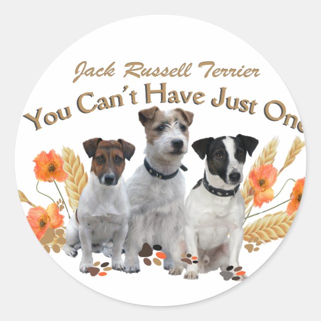 Jack Russell You Can't Have Just One Gifts Classic Round Sticker (Front)