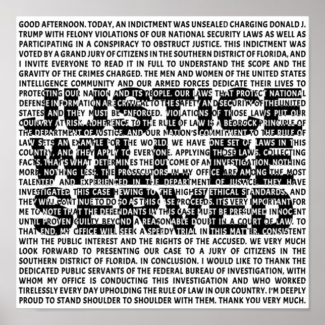 Jack Smith Anti Trump Indictment Political Quote P Poster (Front)