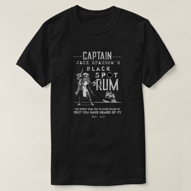 Jack Sparrow Rum Pirates of the Caribbean vintage  T-Shirt (Design Front)