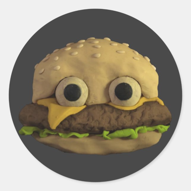 Jack Stauber - Cheeseburger Family - Fun Food Art Classic Round Sticker (Front)