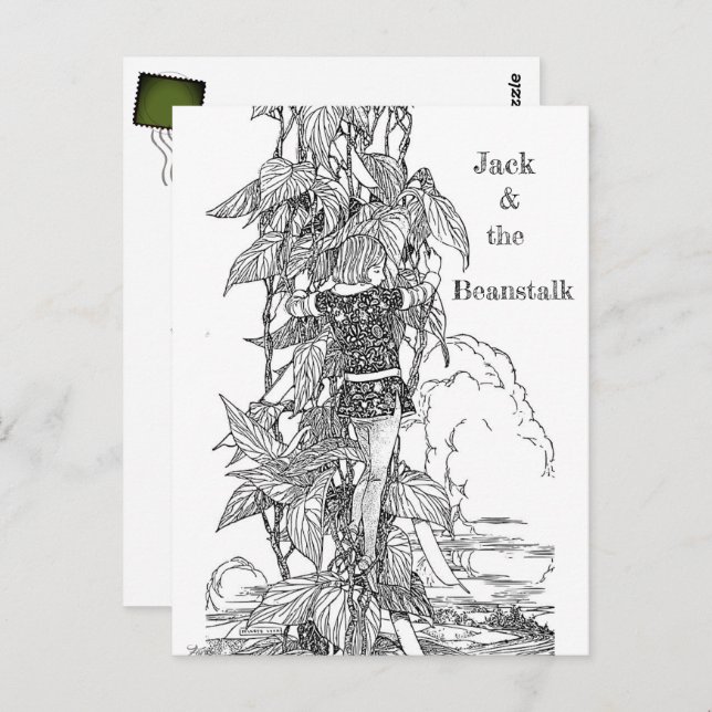 Jack & the Beanstalk Fairytales Paintable©  Postcard (Front/Back)