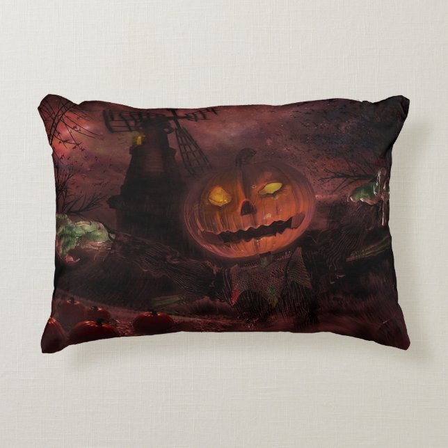 Jack The Pumpkin Scarecrow Decorative Cushion (Front)
