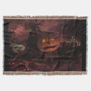 Jack The Pumpkin Scarecrow Throw Blanket