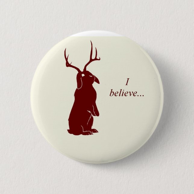 jackalope 6 cm round badge (Front)