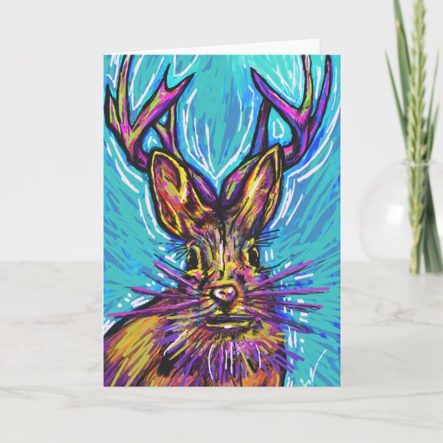Jackalope Blank Folded Note Card (Front)