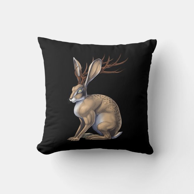 Jackalope Cryptid Animal Cushion (Front)