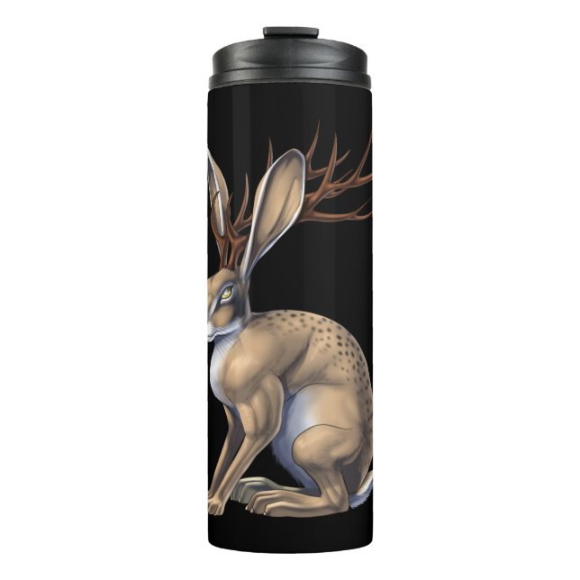 Jackalope Cryptid Animal Thermal Tumbler (Front)