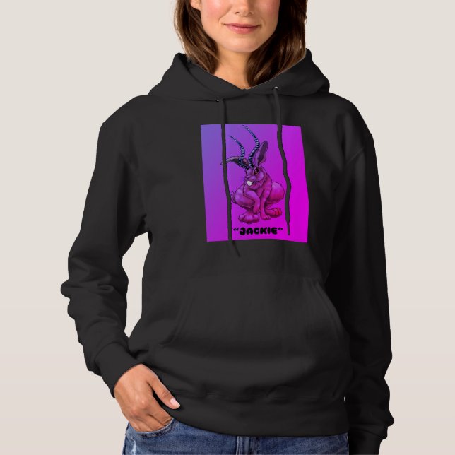 Jackalope “Jackie” Cryptid Hoodie (Front)