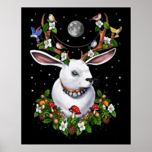 Jackalope Rabbit Poster