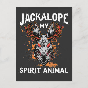 Jackalope Spirit Animal Jackrabbit Antelope Horns Postcard