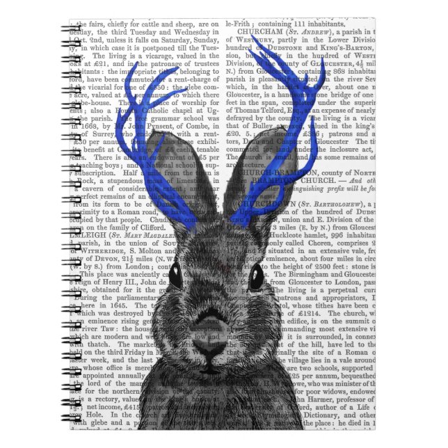 Jackalope with Blue Antlers Notebook (Front)