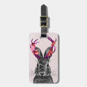 Jackalope with Pink Antlers 2 Luggage Tag