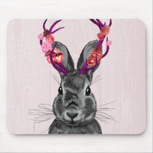 Jackalope with Pink Antlers 2 Mouse Mat