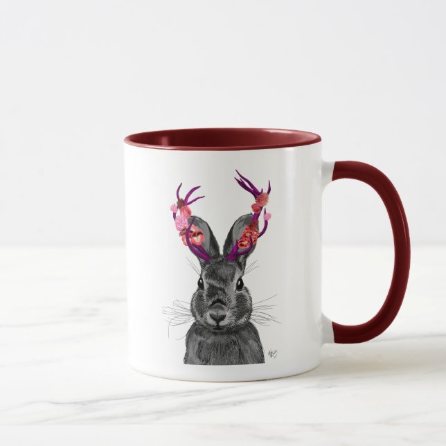 Jackalope with Pink Antlers 2 Mug (Right)