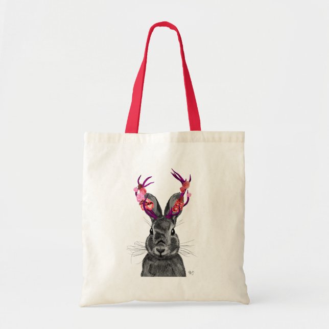 Jackalope with Pink Antlers 2 Tote Bag (Front)