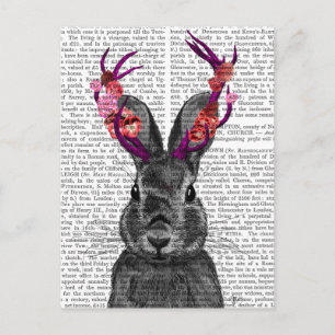 Jackalope with Pink Antlers Postcard