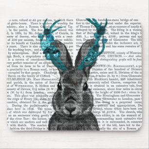 Jackalope with Turquoise Antlers Mouse Mat
