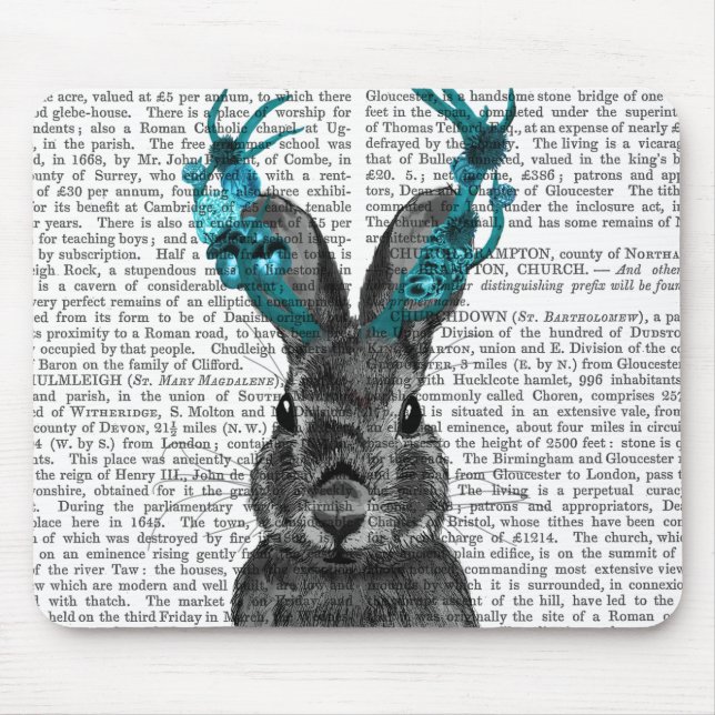 Jackalope with Turquoise Antlers Mouse Mat (Front)