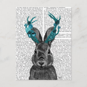 Jackalope with Turquoise Antlers Postcard