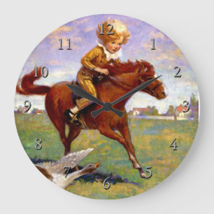 “Jackanapes” by Jessie Willcox Smith Large Clock