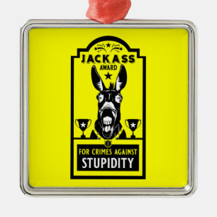 Jackass Award Metal Tree Decoration