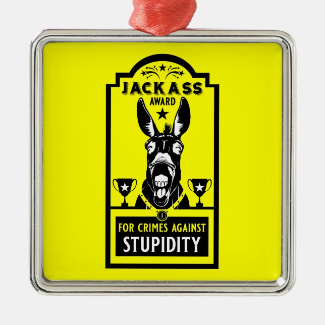 Jackass Award Metal Tree Decoration (Front)