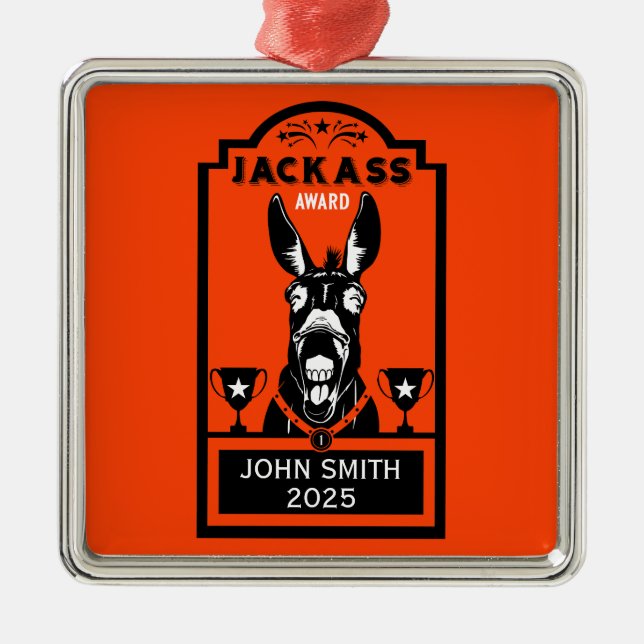 Jackass Award Metal Tree Decoration (Front)