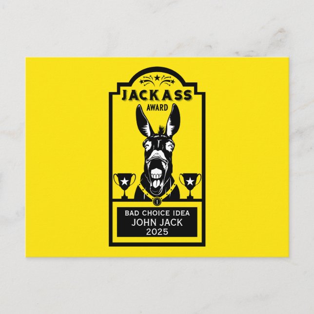 Jackass Award Postcard (Front)