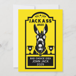 Jackass Award Thank You Card