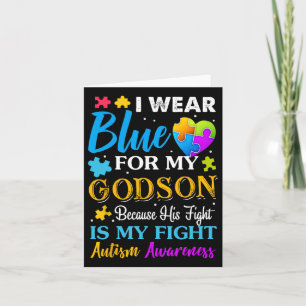 Jackchel Art I Wear Blue For My Godson Autism Godm Card
