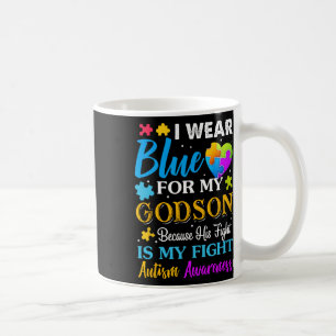 Jackchel Art I Wear Blue For My Godson Autism Godm Coffee Mug